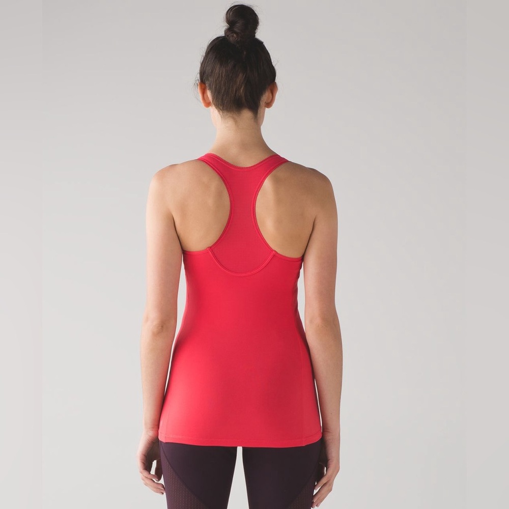 Lululemon Deep Breath Tank in Lush Coral Scalloped Trim - Size 6 - Picture 4 of 9